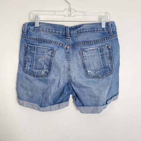 Pistola Jean Shorts Womens M Blue Cuffed Destressed - Picture 3 of 7